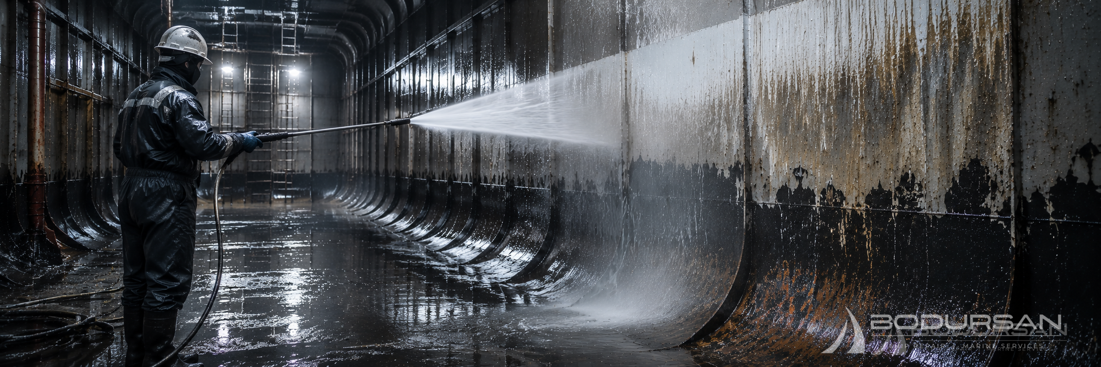 High Pressure and UHP Tank Washing After Demucking